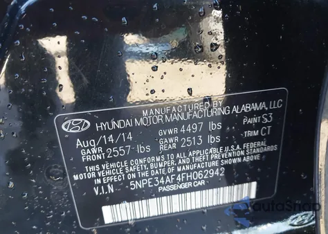 2015 Hyundai Sonata Limited from USA, damaged, VIN 5NPE34AF4FH062942